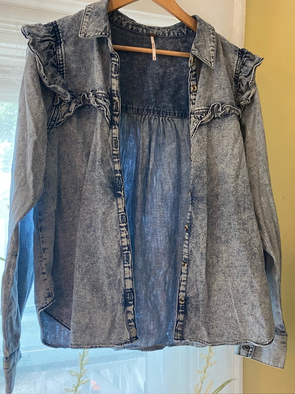 Free People | Ruffle Denim Jacket - Picture 1 of 7